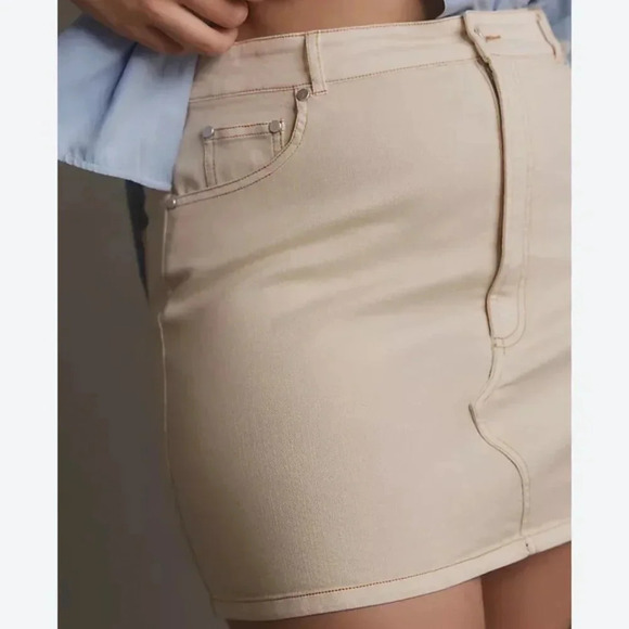 Pilcro Plus Denim Mini Skirt Beige Size 22W NWT - Picture 15 of 15